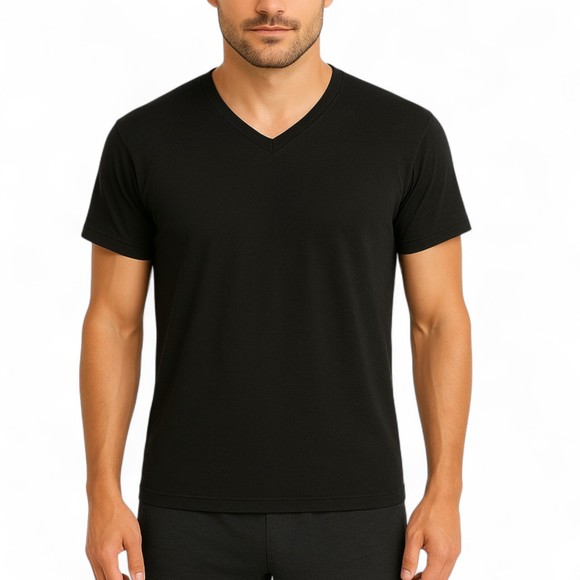 Alfani Men’s 4-Pack Regular Fit V-Neck T Shirt TAGLESS Undershirts Black Small - Picture 1 of 5